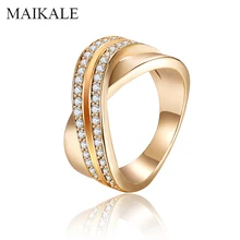 MAIKALE, винтажные Золотые/серебряные кольца, проложенные AAA цирконием, кольцо для большого пальца, обручальное кольцо, кольца для женщин, аксессуары, модное ювелирное изделие, подарок