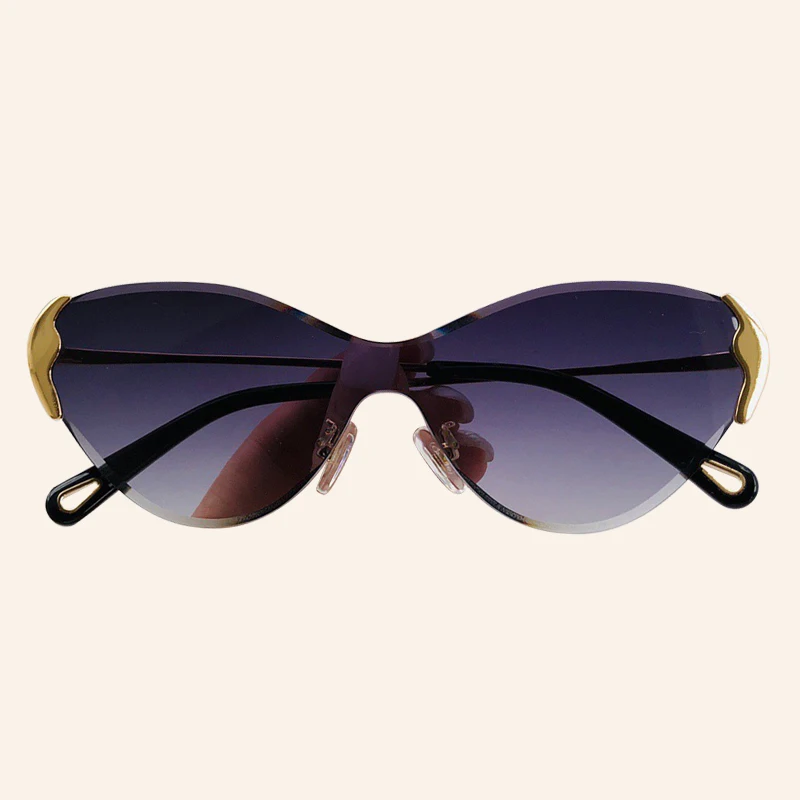 No.3 Sunglasses Винтажные цельные женские солнцезащитные очки с фирменными металлическими очками кошачий глаз UV400 - Цвет линз: No.3 Sunglasses