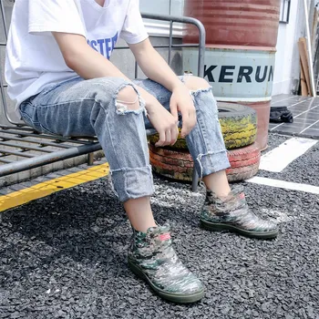 

Rain Boots Male Four Seasons Short Cylinder Overshoes Kitchen Low Help Work Shoes Waterproof Non-slip Car Wash Shoes Fishing