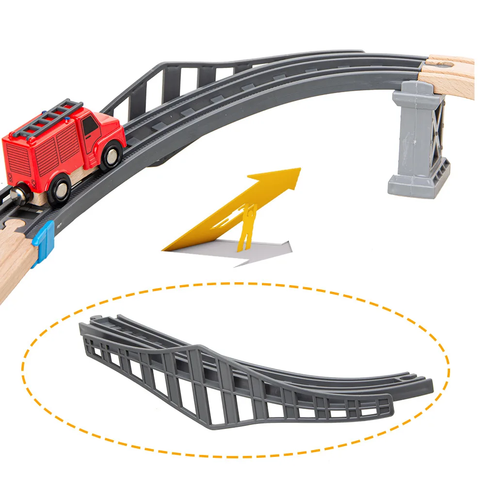 Wooden Track Accessories Plastic Ramp Track Overpass Curve Electric ...