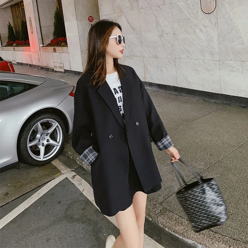 

2019 Spring New Style Retro England Ventilation Network Red CHIC Small Suit Coat Women's Korean-style Loose-Fit Leisure Suit Fas