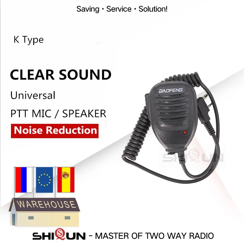 Оригинальный BaoFeng портативная Динамик микрофон для UV 5R 5RE DM плюс GT 3 BF 888S 82 F8HP Retevis RT