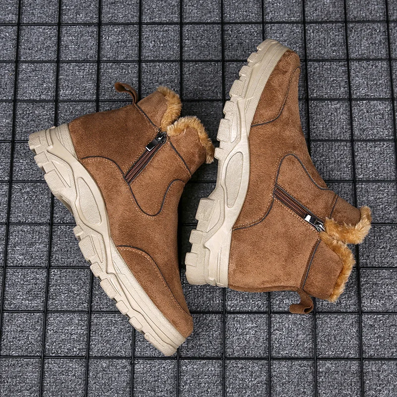 Men's Boots Winter High Top Top Selling Plush Luxury Warmth Cotton Shoes Ankle Boots Thick-sole Non-slip Men's Shoes