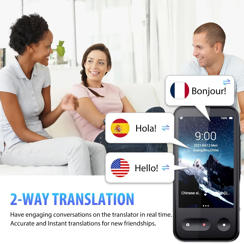 T7 T11 Smart Voice Translator 4G Internet 138 Languages 4.0inch Touch Screen Real Time Online OffLine Translation AI Conversion