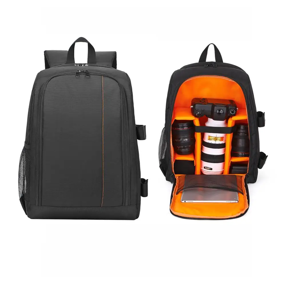 Водонепроницаемая нейлоновая камера для хранения Backpak сумка через плечо большая емкость рюкзак для переноски штатив чехол для объектива для DSLR камеры - Цвет: Style C Orange