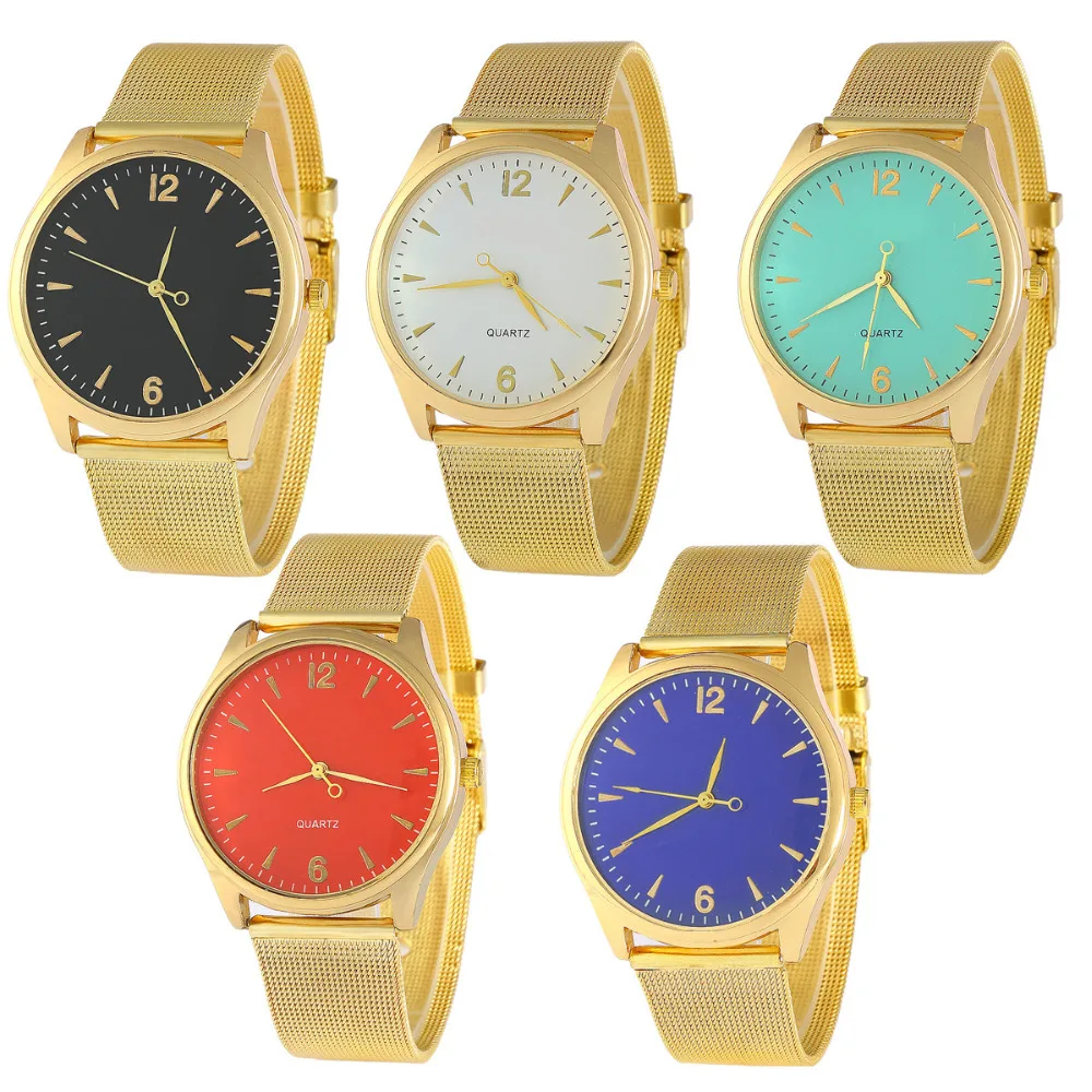Hot Personality Men's Watch Wire Gold Mesh Belt Watch Men And Women Fashion Couple Student Watch