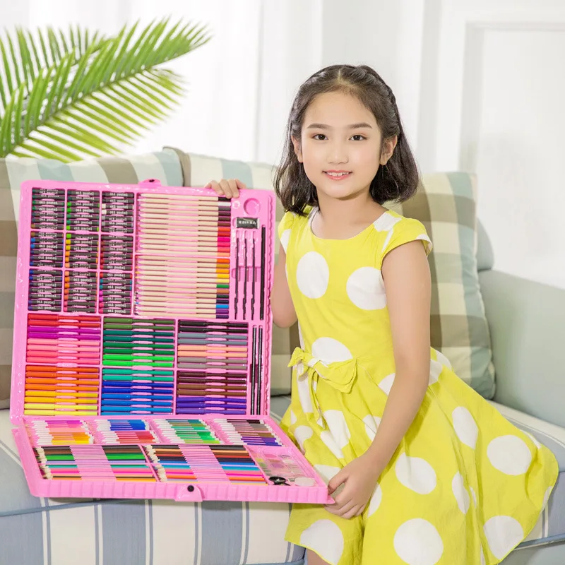 

CHILDREN'S DAY Children's Day Watercolor Pens Set Nursery Painting Pen Tool Safe Painted Gift Box Stationery Gift