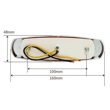 

For Peterbilt Side Marker Lights White RV 160mm X 45mm X 10mm DC 12-24V