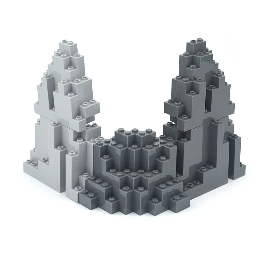 Moc Rock Panel Rockery Mountain 6082 6083 23996 DIY 도시 스트리트 뷰 대량 빌딩 블록 호환 조립 입자 장난감