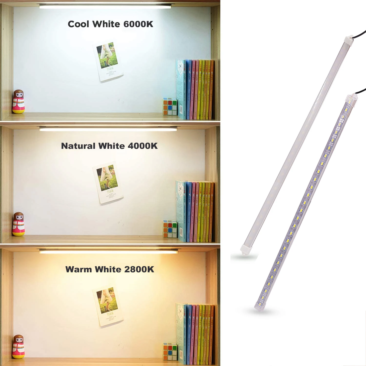 LED Light LED Light Bar DC 5V USB LED Bar Lights with Switch 35 40 50cm LED Rigid Strip Light 3000K 4000K 6000K for Room Kitchen Under Cabinet Lighting