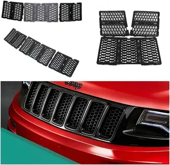 

Latest Honeycomb Matte Mesh Front Grill Grille Inserts Cover Kit 7 pc for Jeep Grand Cherokee 2014 2015 2016