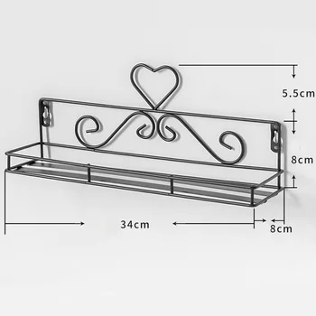 

Wall Mounted Nordic Style Storage Organizer Flower Pot Punch Free Wrought Iron Floating Shelf Picture Frames Office Living Room