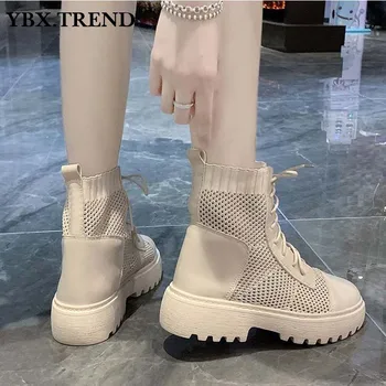 

Women Boots Ankle Autumn Winter Thicken Non Slip Girls Ladies Shoes Lace up Woman Casual Fashion Shoe Platform 2020 New