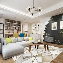 Ковер для спальни современные золотые Геометрические Имитация металла мраморная спальня гостиная Противоскользящий дверной коврик