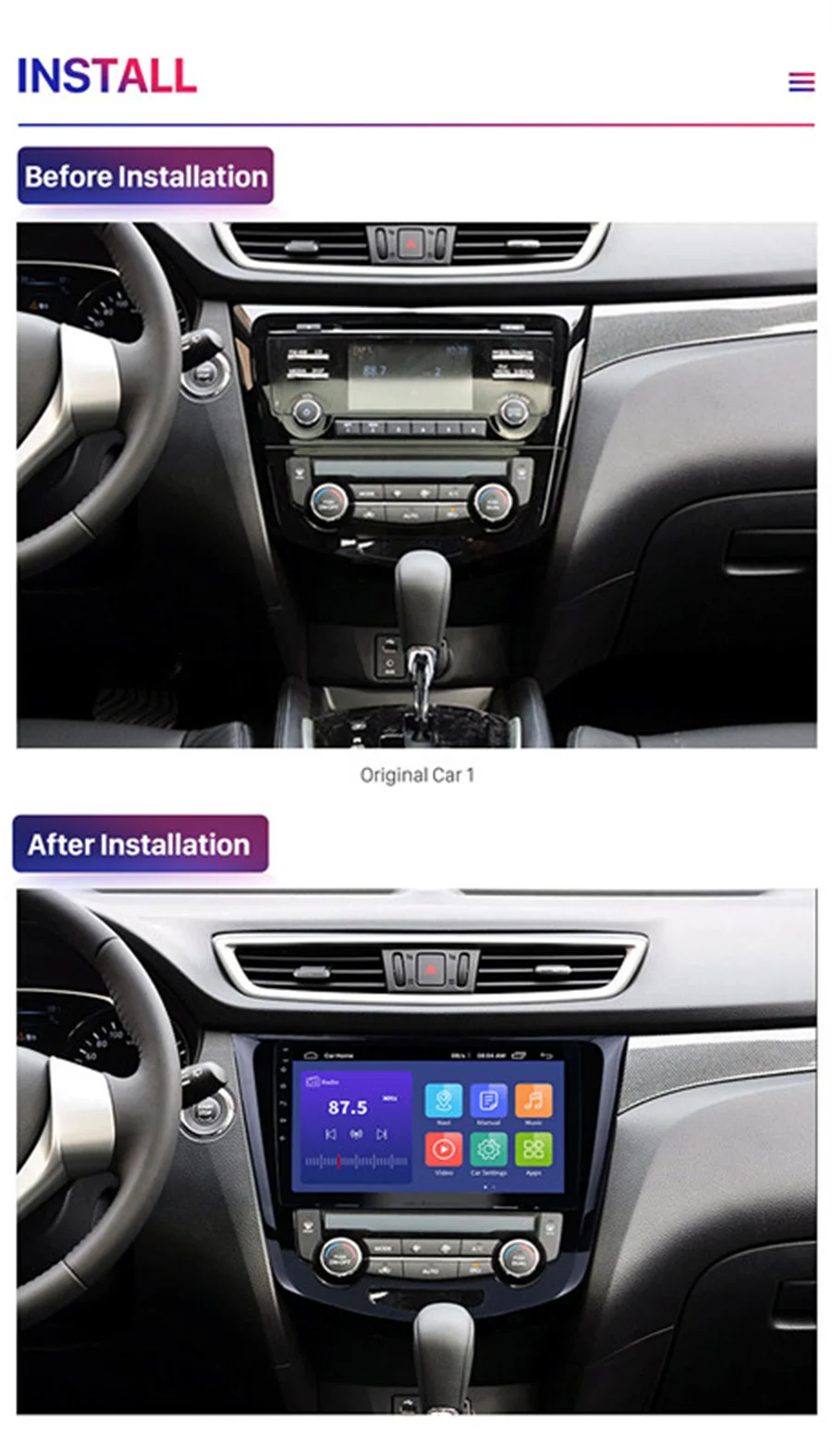 Car Stereo Radio Head Unit 10.1'' Android 10 GPS for Nissan QashQai X-Trail 2013-16