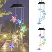 Ветряные колокольчики для улицы, меняющие цвет, водонепроницаемые, для мобильного телефона, романтические светодиодные Солнечные Звездные колокольчики J99Store