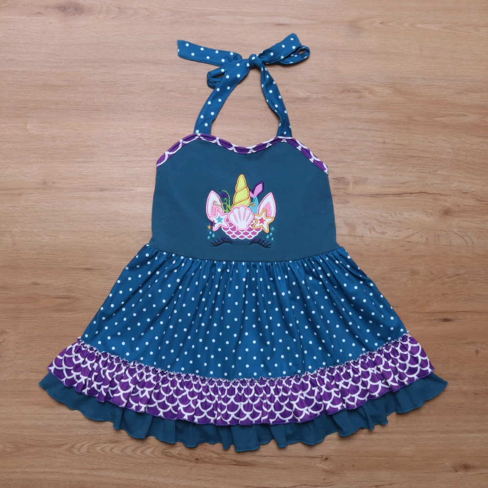 

New Baby Girls Dress Kids Newborn Infant Dress Baby Unicorn Clothes Dresses Toddler Summer Girl Blue Spring Children Long Sleeve