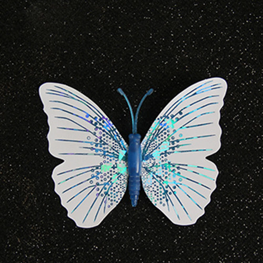 Светящаяся наклейка в форме бабочки, ремесла, шкаф, комната, сделай сам, на стену, 3D эффект, художественные наклейки, ПВХ, домашний декор, на холодильник, магнитные аксессуары
