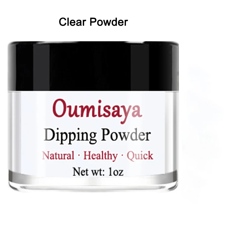 clear powder 1 унц./шт. Oumisaya порошок для ногтей Цвета, чистый порошок погружения и 10 мл/бутылка Dip полезных мелочей с ярлыком(Базовое покрытие, герметик для защиты, лаки для ногтей - Цвет: clear powder