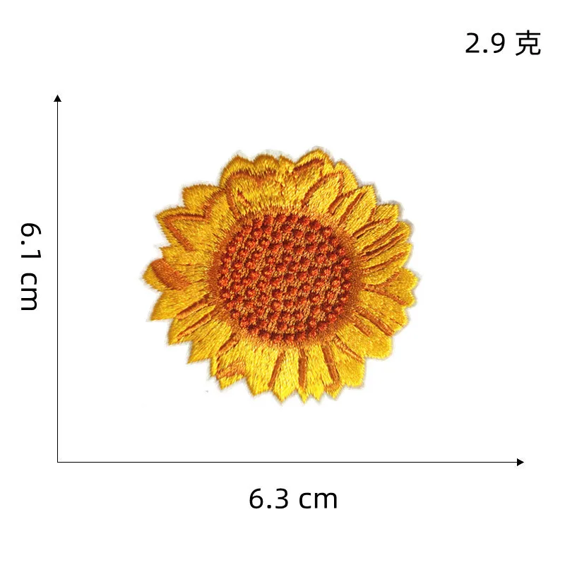 해바라기 자수 패치 다림질 헝겊 스티커 의류 열 접착 패치 다리미 재봉 아플리케 DIY Coudre Naszywki