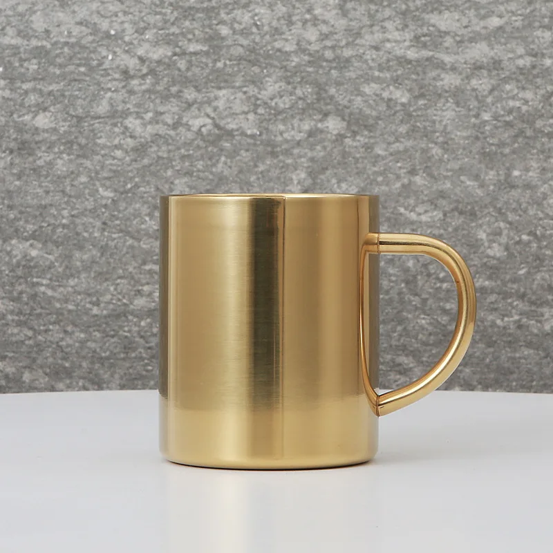 

304 stainless steel mug gold-plated copper coffee cup with handle cup