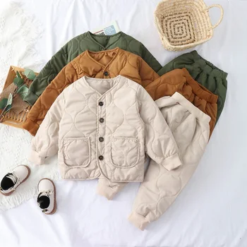 

2020 Infantil Baby Boys Suits Autumn Winter baby clothes girls Kids Leisure Tops+Pants Children Boys Outfits Girls sets