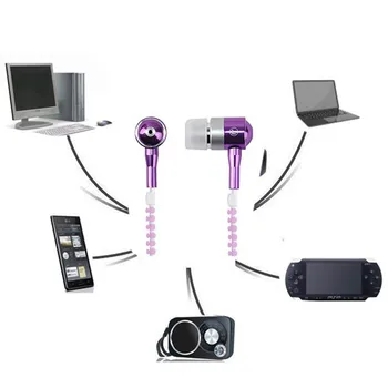 

2019 Newest Sport In-ear Earphone With 1.2Mwired With Control Button With Mic Glowing Zipper Headset