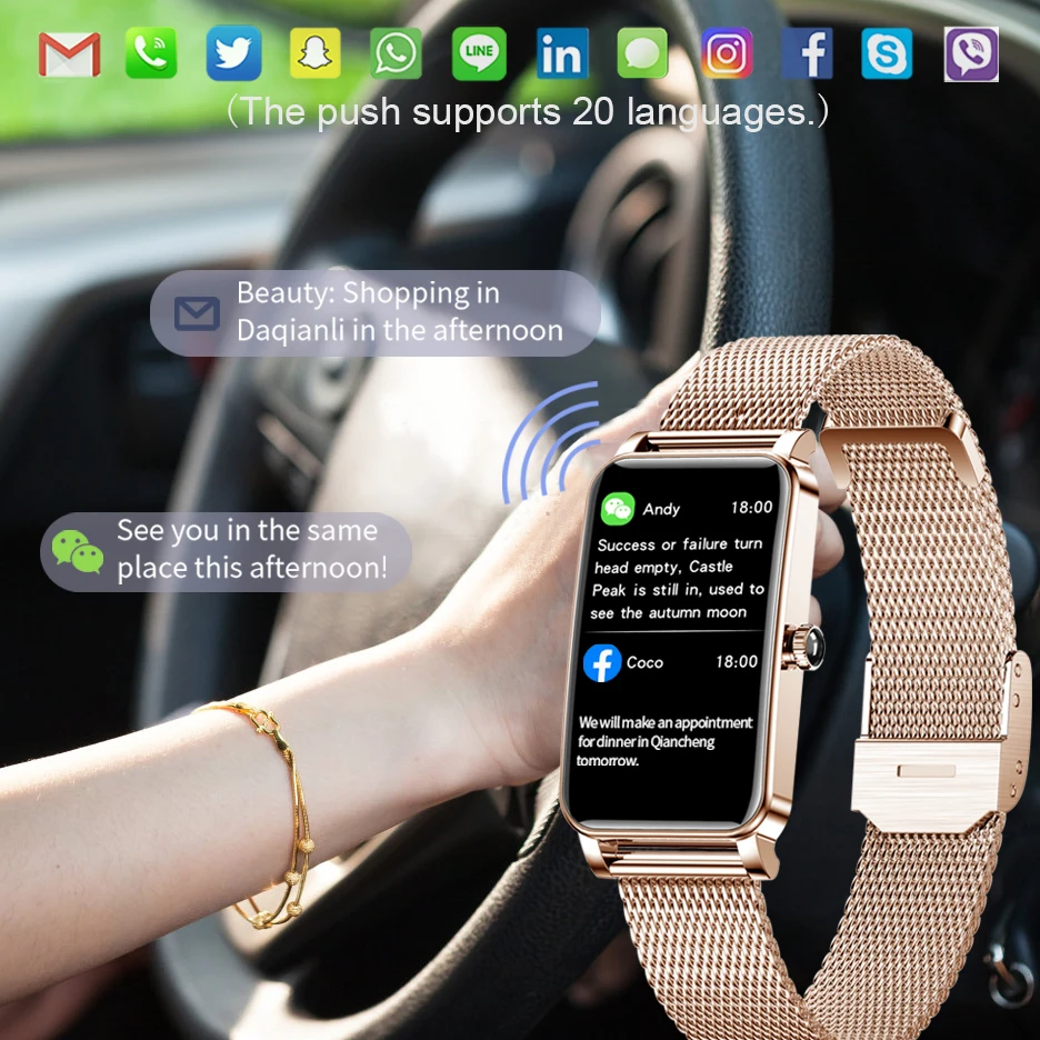 Smart Watch Women Smart Watch Dials Full Touch Screen IP68 Waterproof Heart Rate Monitor