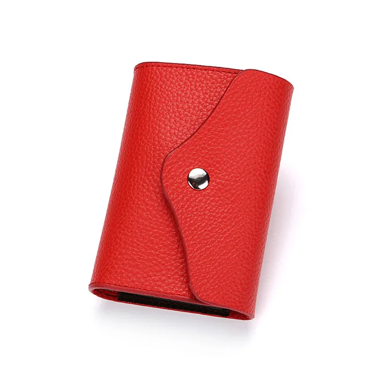 

Vintage Credit Card Holder Blocking Rfid Women Wallets Antitheft Genuine Leather Unisex Security Information Aluminum Coin Purse