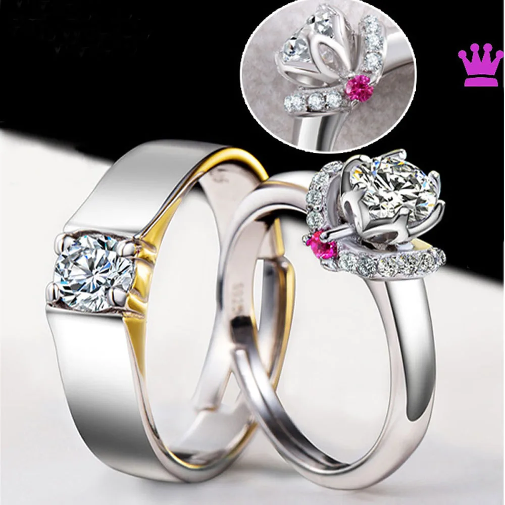 Fashion Charm Engagement Wedding Ring Stainless Steel Couple Ring For Women  Men | eBay