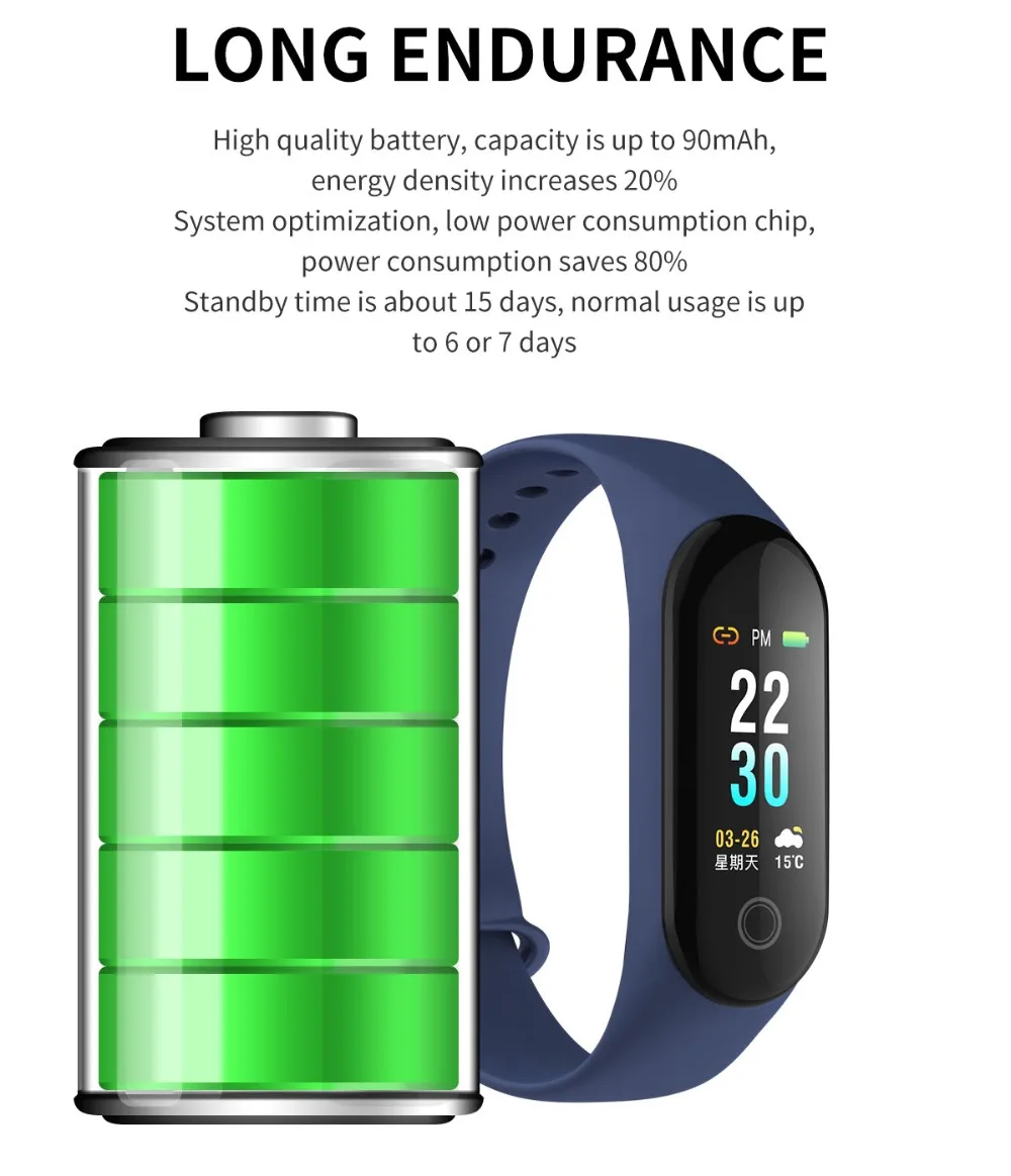 M30 умный Браслет IP67 водонепроницаемый монитор сердечного ритма браслет для измерения артериального давления