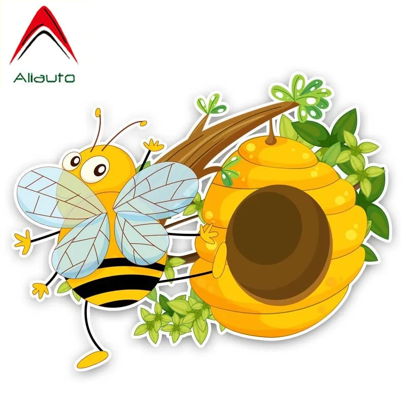 Aliauto Funny Car Sticker Honeybees and Honeycombs Decal Accessories PVC for Volkswagen Polo Ford BMW Audi Toyota 13cm*10cm | Автомобили и