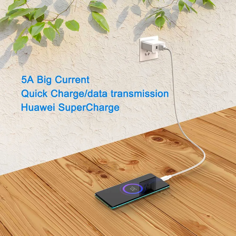 Кабель USB Type C для передачи данных 5 А кабель быстрой зарядки Samsung S10 S9 S8 Huawei P30