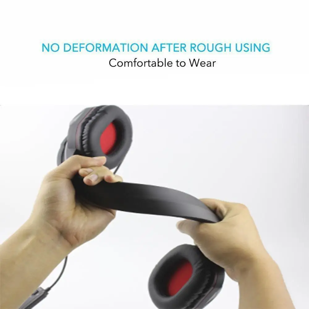 Gaming Headphones Wired Gamer Headset Stereo Sound Over Ear Earphone with Mic and LED Light for PC Laptop PS4 Computer USB