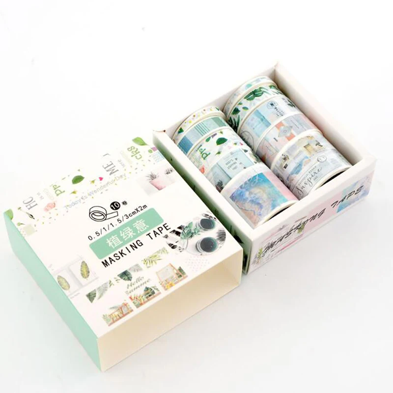 10 шт./компл. мультфильм фольгированные лента Washi японский Бумага DIY планировщик изоляционная лента клейкая наклейки с лентами Декоративные Канцелярские Ленты