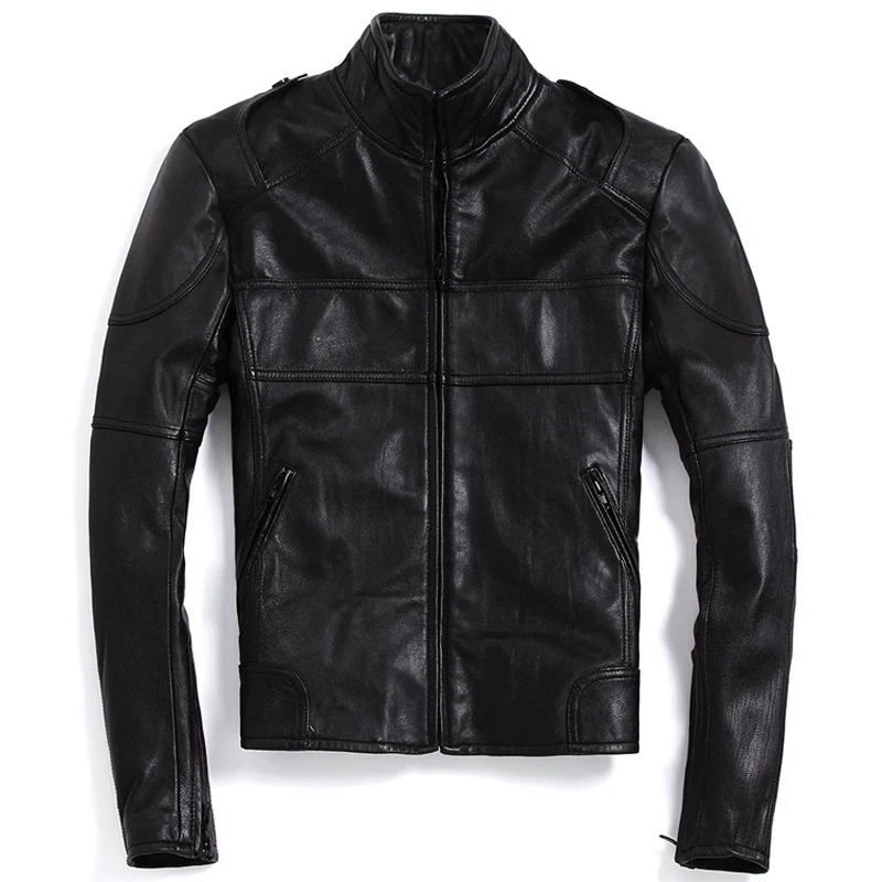 

2020 New Arrivals Oversized Mens Cowhide Genuine Leather Jacket Biker European Style Mans Real Leather Coats Plus Size 4XL A598