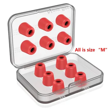 

New Bee 6 Pairs Replacement Earphone Tips Noise Isolation Red Memory Foam Headset Pads Earpiece Earbuds for In Ear Earphone