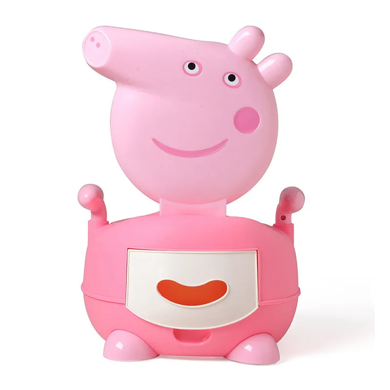 New Cute Pink Pig Page Kids WC XL Children's Toilet Upholstered Baby Girl's Toilet Cartoon Puppy Infant Bedpan Baby Boy's Urinal - Цвет: pink pig page