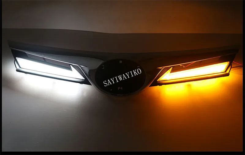 Для Toyota corolla дневной ходовой свет DRL светодиодный противотуманный фонарь с желтым поворотным сигналом
