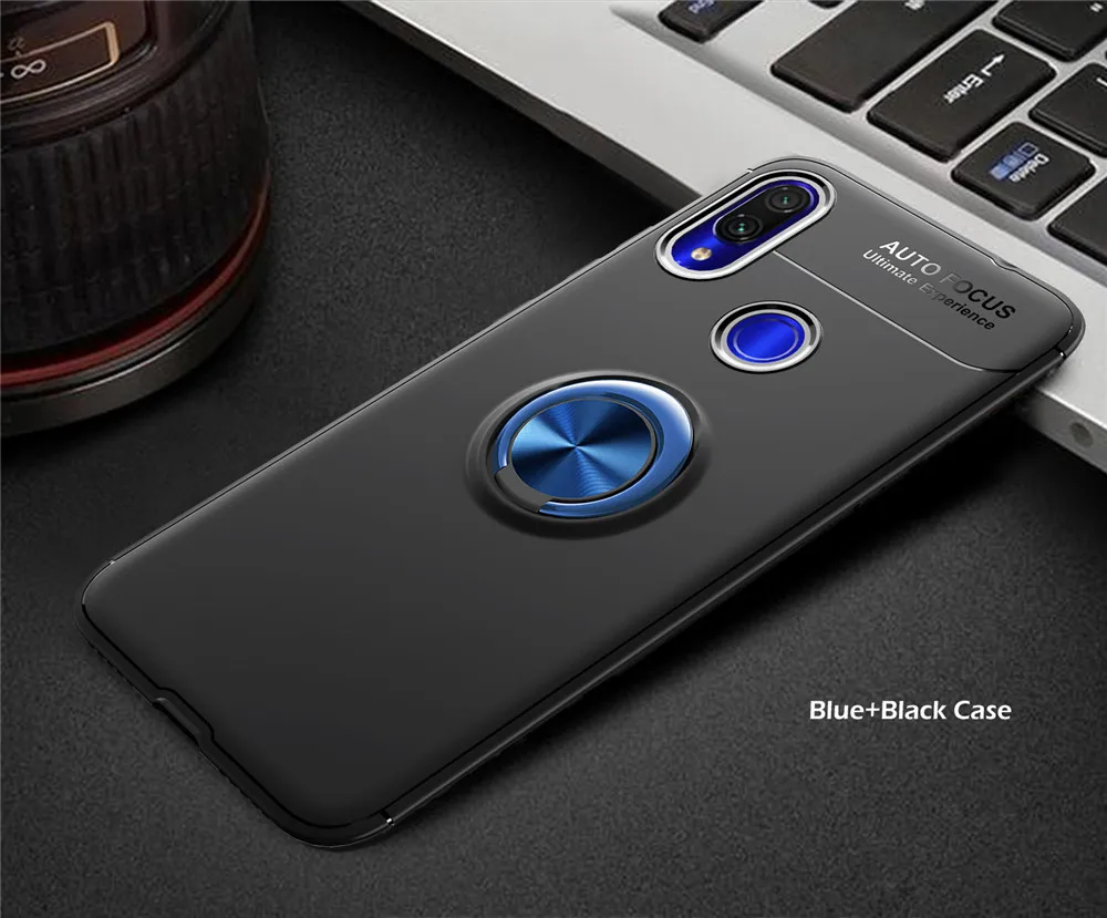 Чехол для Xiaomi Redmi Note 7 Pro, цветное металлическое магнитное кольцо-держатель, Мягкий Силиконовый ТПУ Роскошный чехол для Xiaomi Redmi Note 7