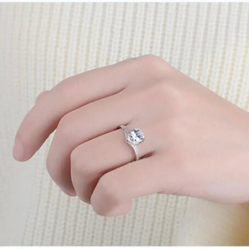 925 Sterling Silver Classic Mosaic AAA Zircon Wedding Engagement Rings For Ladies Wedding Rings Jewelry Gift S-R213