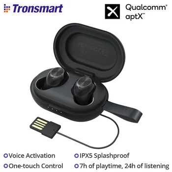 

Tronsmart Spunky Beat Bluetooth 5.0 TWS Earphone Qualcomm QCC3020 CVC 8.0 Voice Activation Wireless Earbuds IPX5 Splashproof