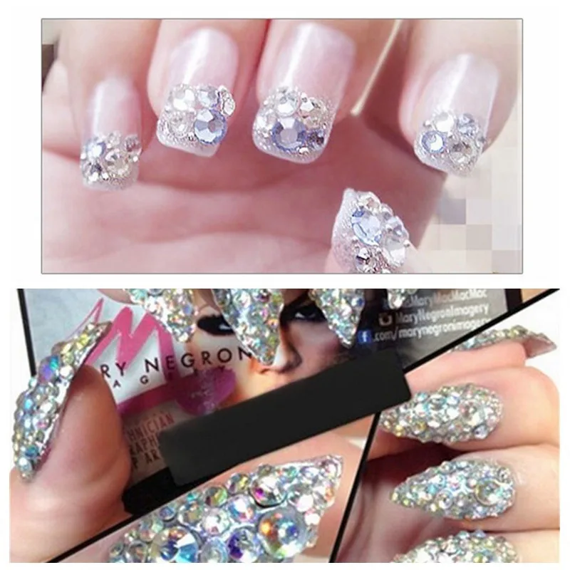 Украшения для ногтей бриллианты ослепительные Типсы, наклейки на ногти блестки красочные украшения для ногтей квадратные Стразы D301104
