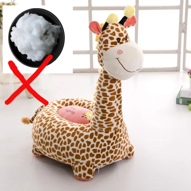Мультфильм Детское сиденье диван удобный PP хлопок животных Жираф маленький большой размер детское портативное кресло подарки для детей - Цвет: A-Without Cotton
