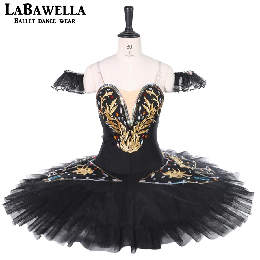 black Professional Ballet Tutu skirt women Black White Classical Ballet Tutus dress Ballerina dance Custom CostumeBT9258