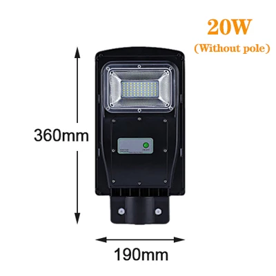 20W Without pole 40/60/90W светодиодный настенный светильник IP65 Солнечный уличный светильник(светильник+ радар) индукции открытый Водонепроницаемый безопасности лампа для шланг для полива огорода, двора, уличный стиль - Испускаемый цвет: 20W Without pole