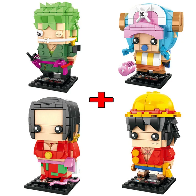 

2020 NEW MOC one piece figure Luffy Qoba brickhheadz small particles assembled building blocks DIY toys for children gifts