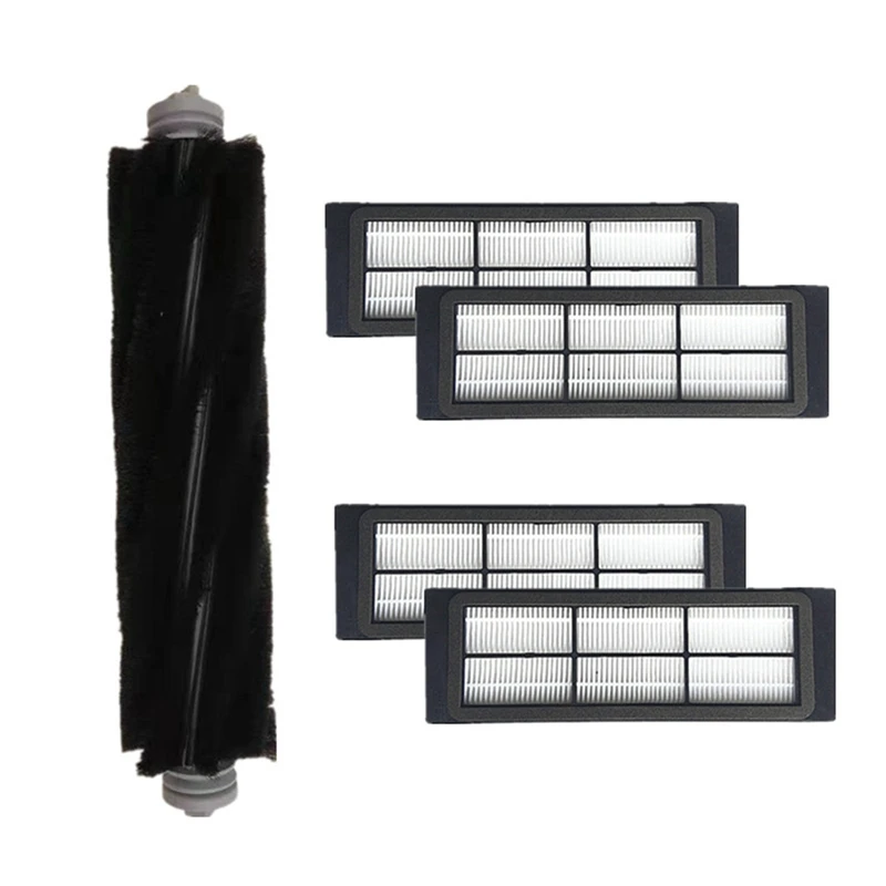 

4PCS Black Filters+1PCS Main Brush for Xiaomi Vacuum 1 S50 S51 S55 S5 S6 Sweeping Robot Vacuum Cleaner Parts
