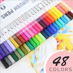 Ensemble de stylos à double pointe, excellents marqueurs colorés mignons pour le dessin et la peinture, nouveauté 2021 