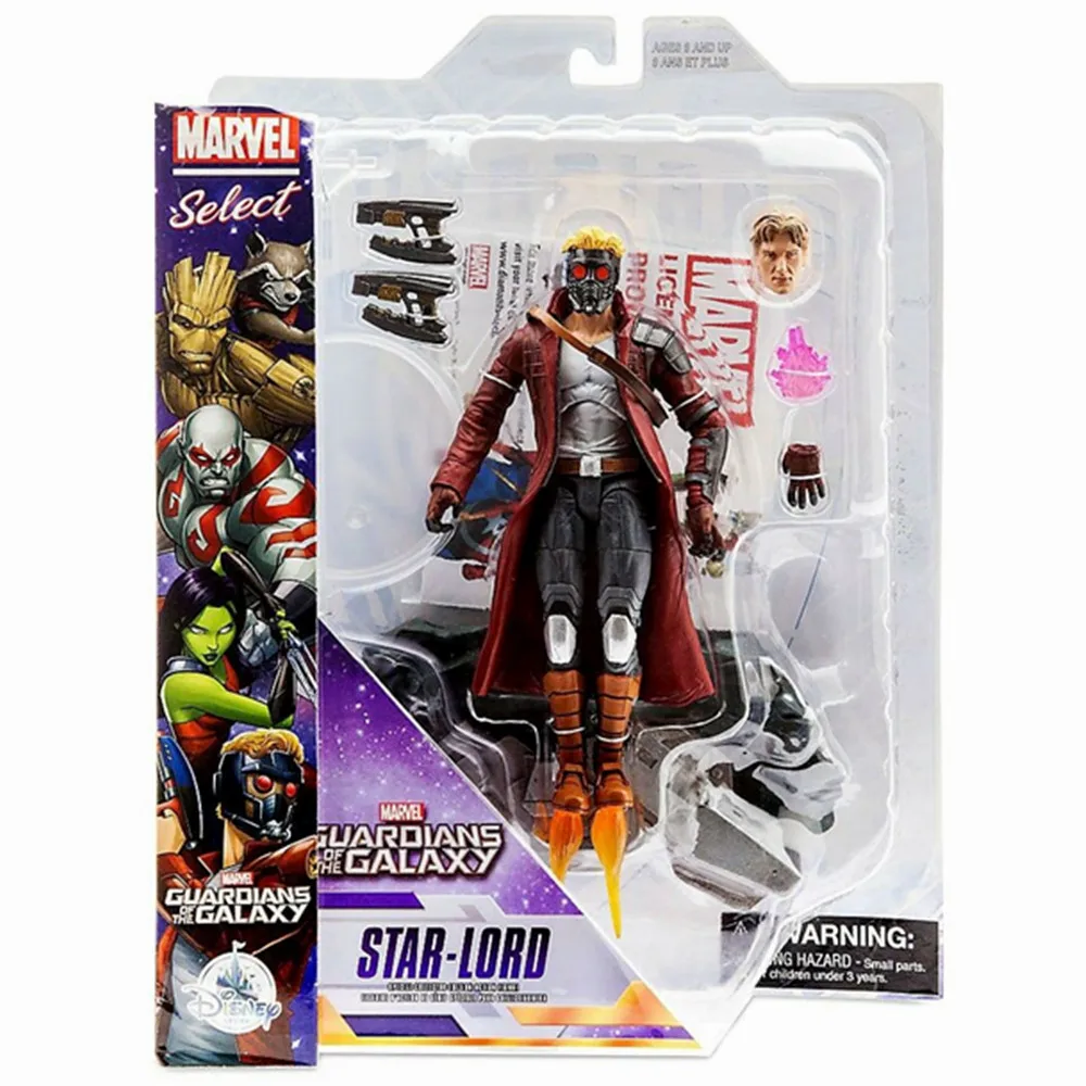 

Original Marvel Select Galaxy Guardians Star Lord 7" Action Figure Peter Jason Quill Diamond Select DST MS Doll Toys Collectible